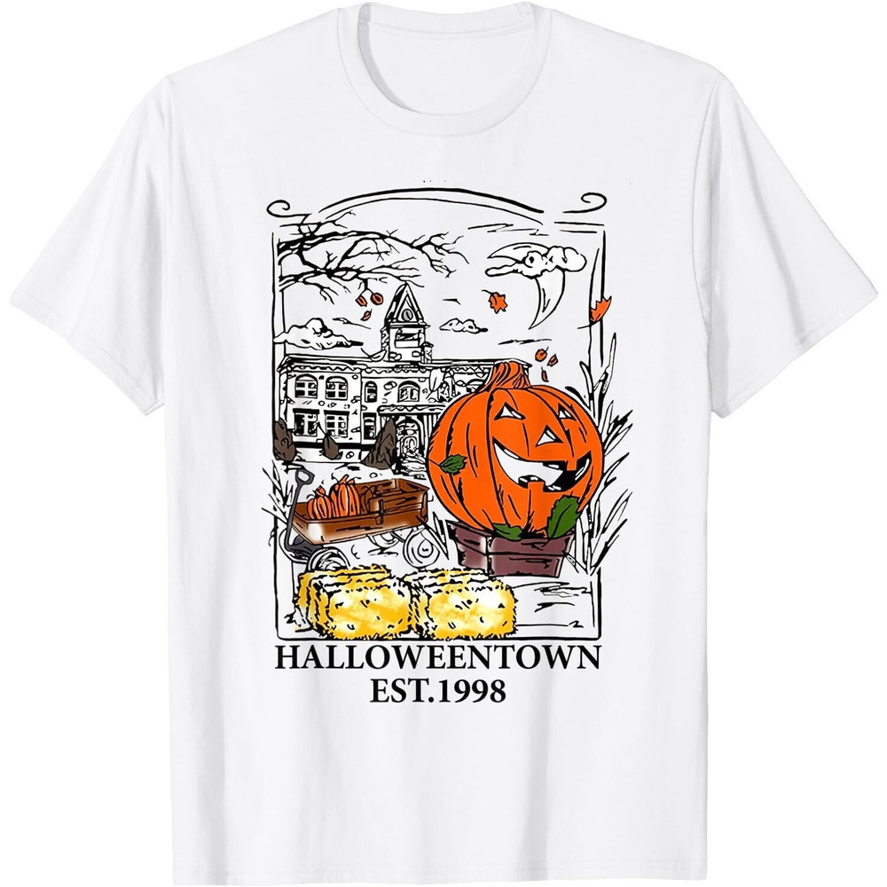 Halloweentown White Tee Halloween Movie Graphic T-Shirt - Picture 1 of 4